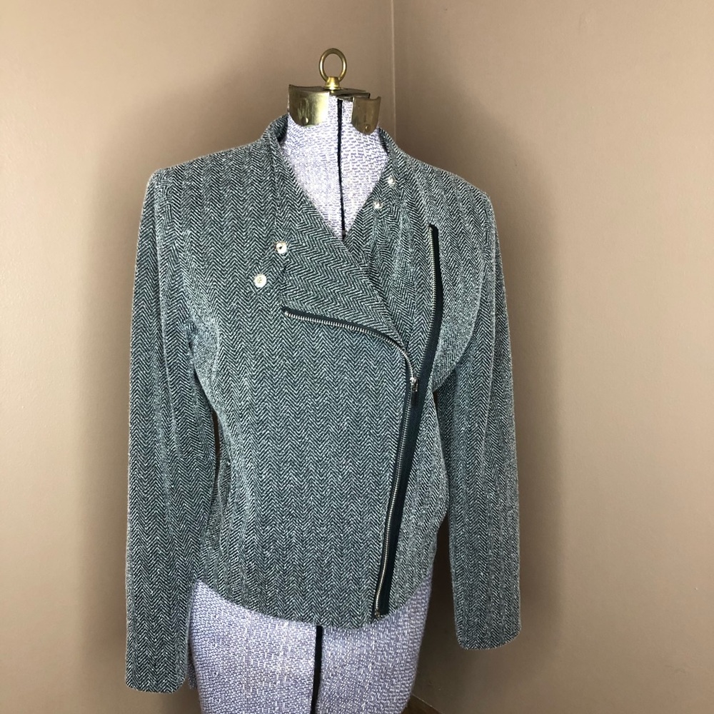 New York & Co Herringbone Moto Jacket